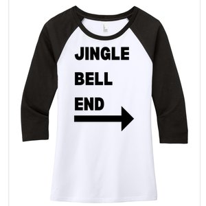 Jingle Bell End Rude Christmas Women's Tri-Blend 3/4-Sleeve Raglan Shirt