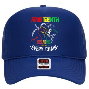 Junenth Breaking Every Chain Since 1865 Cute Gift High Crown Mesh Back Trucker Hat