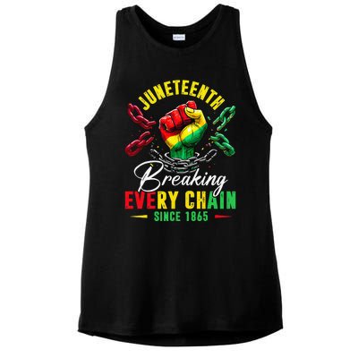 Juneteenth Breaking Every Chain Since 1865 Ladies PosiCharge Tri-Blend Wicking Tank