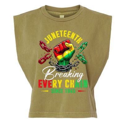 Juneteenth Breaking Every Chain Since 1865 Garment-Dyed Women's Muscle Tee