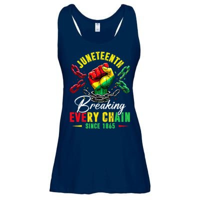 Juneteenth Breaking Every Chain Since 1865 Ladies Essential Flowy Tank