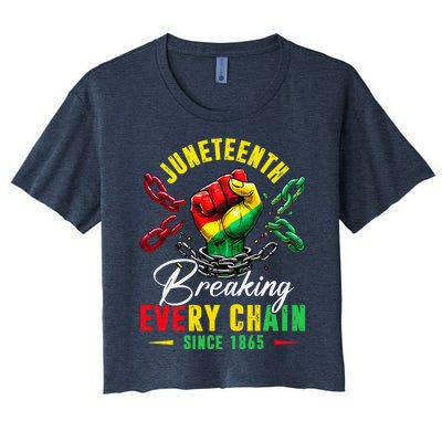 Juneteenth Breaking Every Chain Since 1865 Women's Crop Top Tee