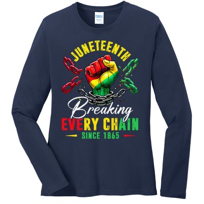 Juneteenth Breaking Every Chain Since 1865 Ladies Long Sleeve Shirt