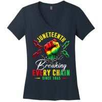 Juneteenth Breaking Every Chain Since 1865 Women's V-Neck T-Shirt