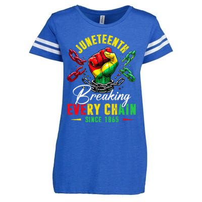 Juneteenth Breaking Every Chain Since 1865 Enza Ladies Jersey Football T-Shirt