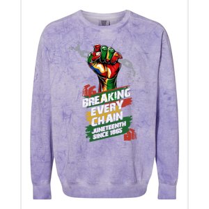 Junenth Breaking Every Chain Since 1865 Cute Gift Colorblast Crewneck Sweatshirt