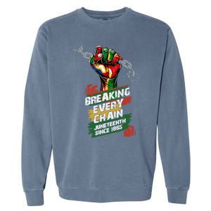 Junenth Breaking Every Chain Since 1865 Cute Gift Garment-Dyed Sweatshirt