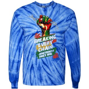 Junenth Breaking Every Chain Since 1865 Cute Gift Tie-Dye Long Sleeve Shirt