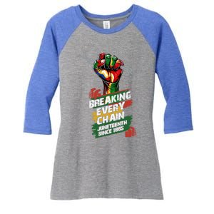 Junenth Breaking Every Chain Since 1865 Cute Gift Women's Tri-Blend 3/4-Sleeve Raglan Shirt