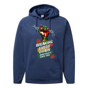 Junenth Breaking Every Chain Since 1865 Cute Gift Performance Fleece Hoodie