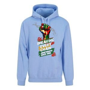 Junenth Breaking Every Chain Since 1865 Cute Gift Unisex Surf Hoodie