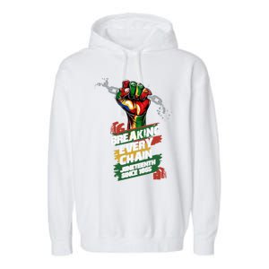 Junenth Breaking Every Chain Since 1865 Cute Gift Garment-Dyed Fleece Hoodie