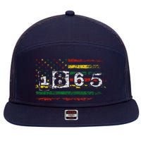 Juneteenth Black Emancipation Day 1865 7 Panel Mesh Trucker Snapback Hat