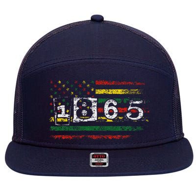 Juneteenth Black Emancipation Day 1865 7 Panel Mesh Trucker Snapback Hat