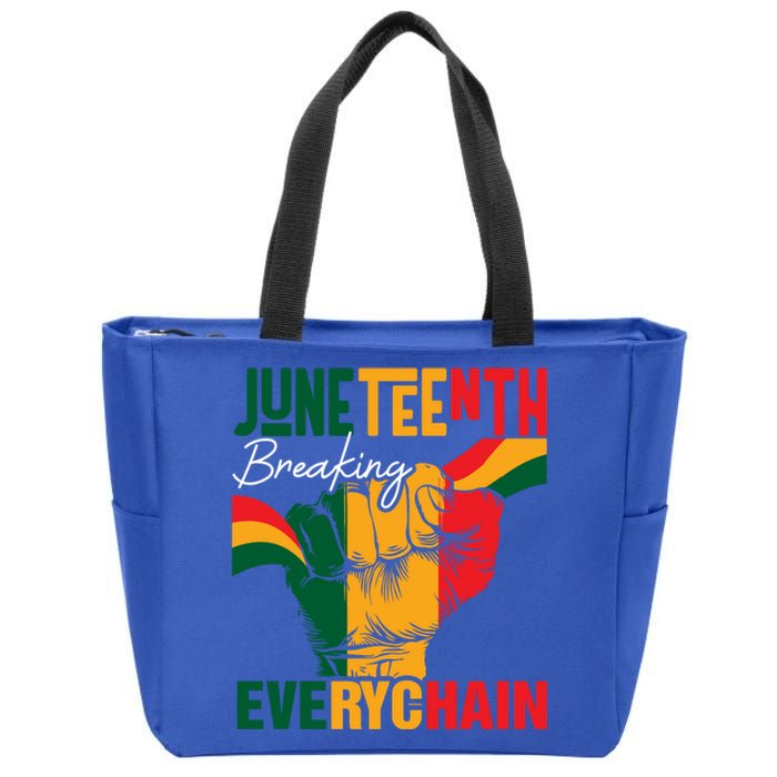 Junenth Breaking Every Chain Since 1865 Meaningful Gift Zip Tote Bag