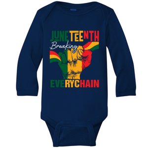 Junenth Breaking Every Chain Since 1865 Meaningful Gift Baby Long Sleeve Bodysuit