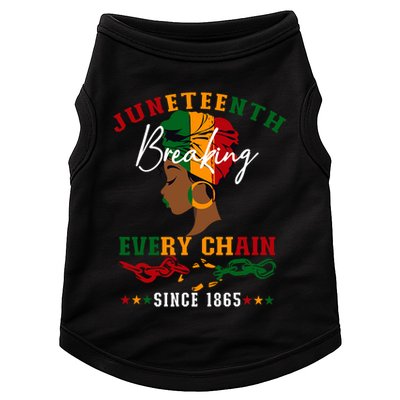 Juneteenth Breaking Every Chain Since 1865 Doggie Tank