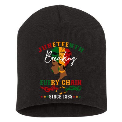 Juneteenth Breaking Every Chain Since 1865 Short Acrylic Beanie