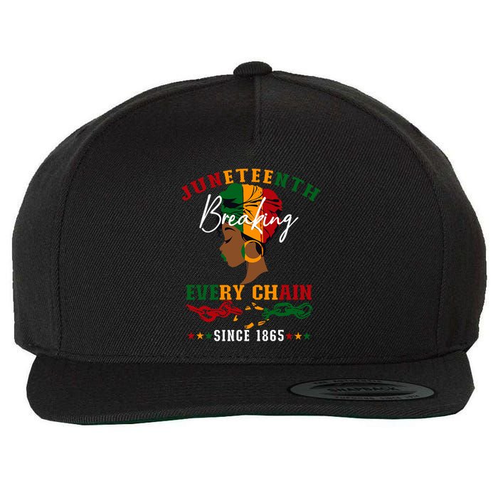 Juneteenth Breaking Every Chain Since 1865 Wool Snapback Cap