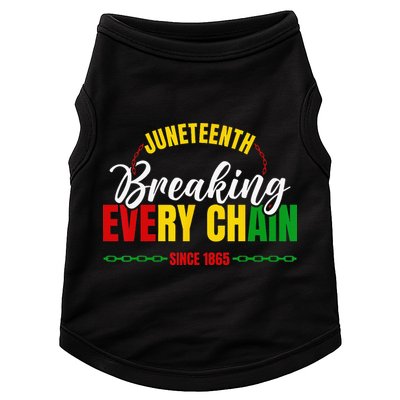 Juneteenth Breaking Every Chain Since 1865 Doggie Tank
