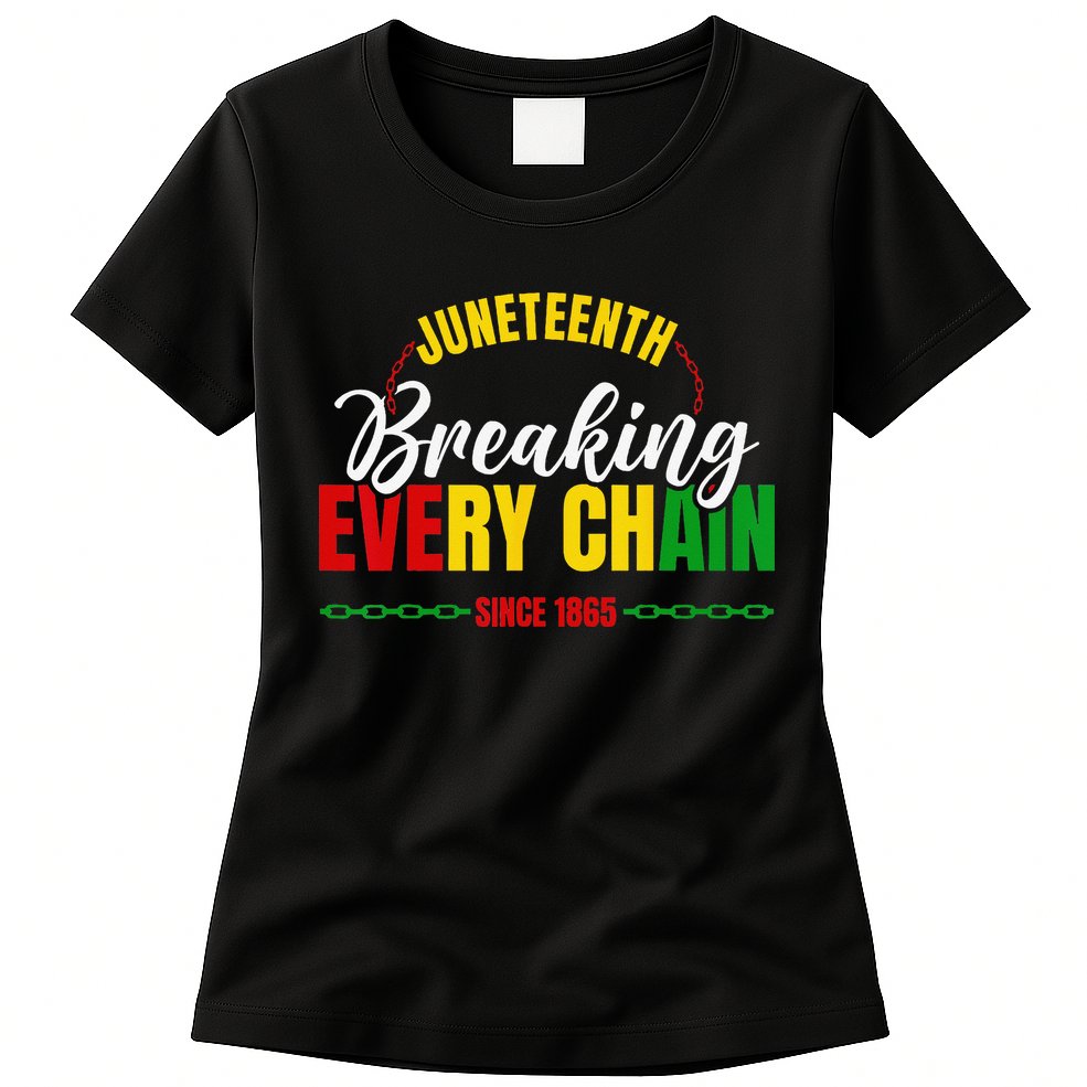 Juneteenth Breaking Every Chain Since 1865 Womens T-Shirt