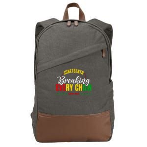 Juneteenth Breaking Every Chain Since 1865 Cotton Canvas Backpack