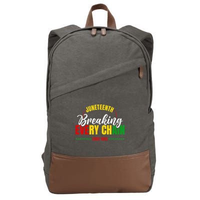 Juneteenth Breaking Every Chain Since 1865 Cotton Canvas Backpack