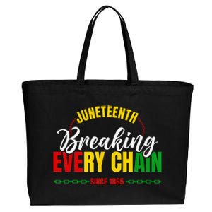 Juneteenth Breaking Every Chain Since 1865 Cotton Canvas Jumbo Tote