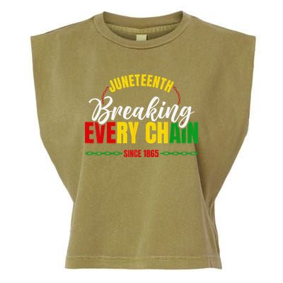 Juneteenth Breaking Every Chain Since 1865 Garment-Dyed Women's Muscle Tee