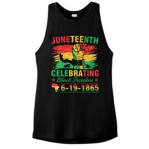 Juneteenth Breaking Every Chain Black  Ladies PosiCharge Tri-Blend Wicking Tank