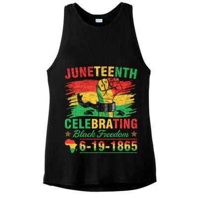 Juneteenth Breaking Every Chain Black  Ladies PosiCharge Tri-Blend Wicking Tank