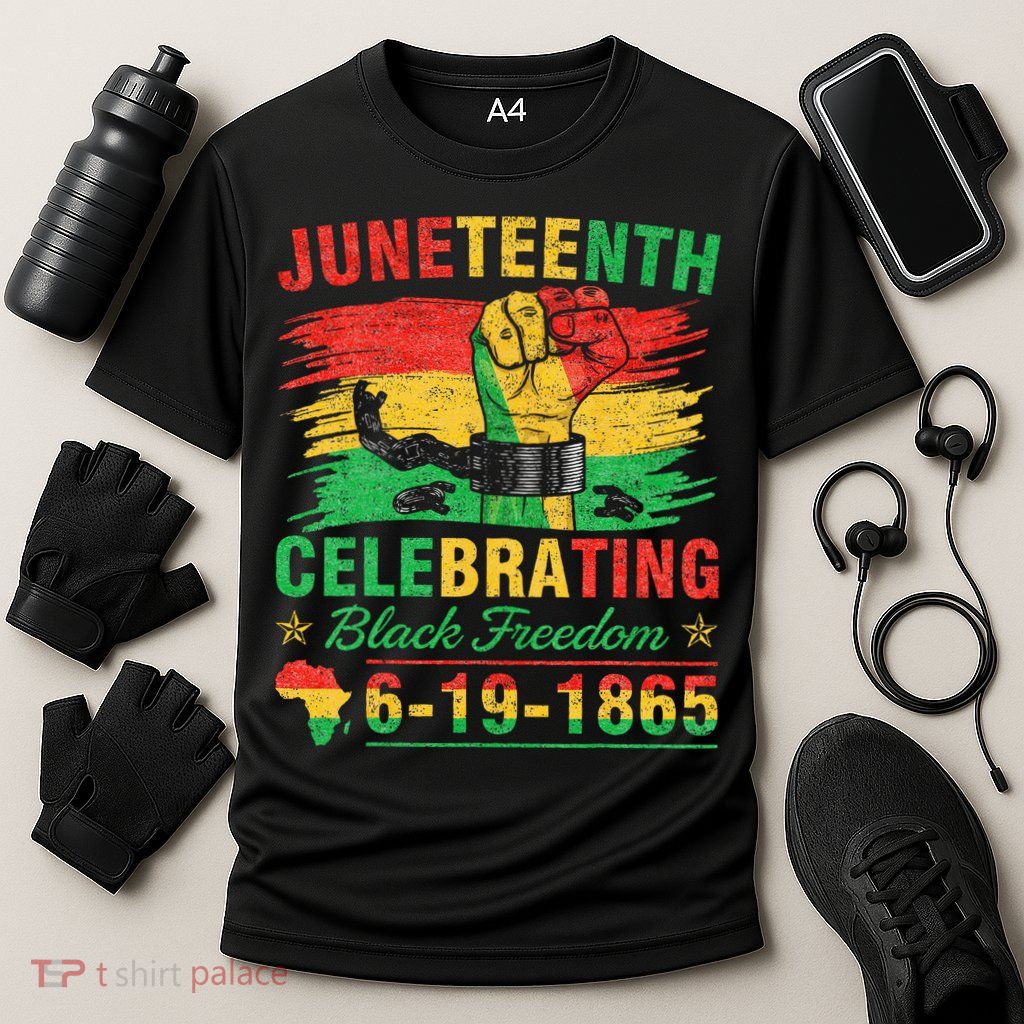 Juneteenth Breaking Every Chain Black  Performance Shirt