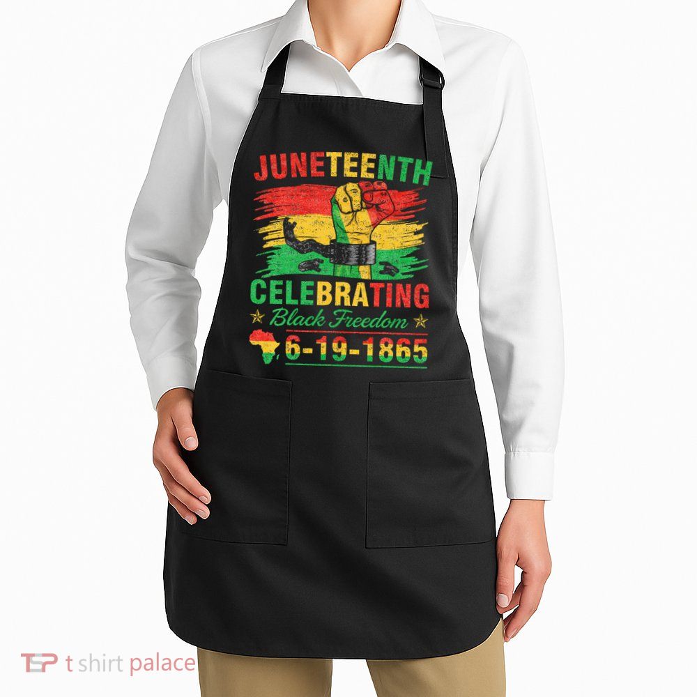 Juneteenth Breaking Every Chain Black  Apron