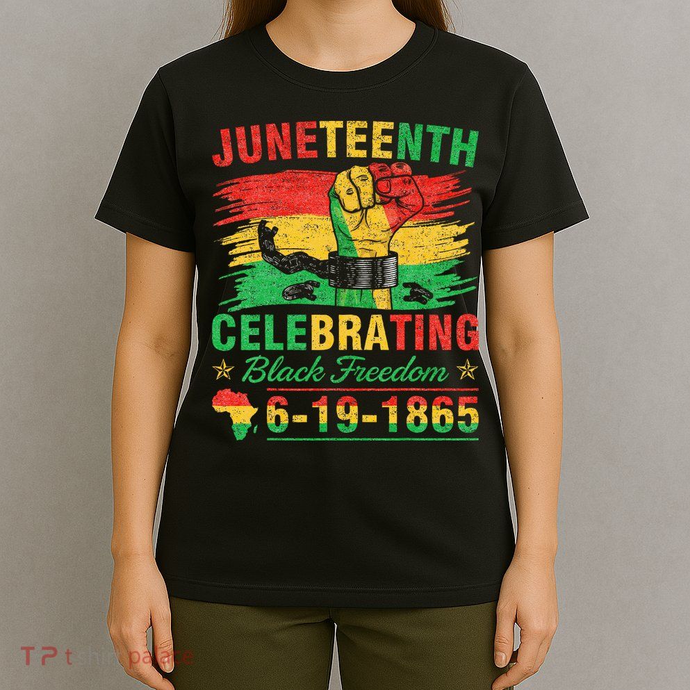 Juneteenth Breaking Every Chain Black  T-Shirt