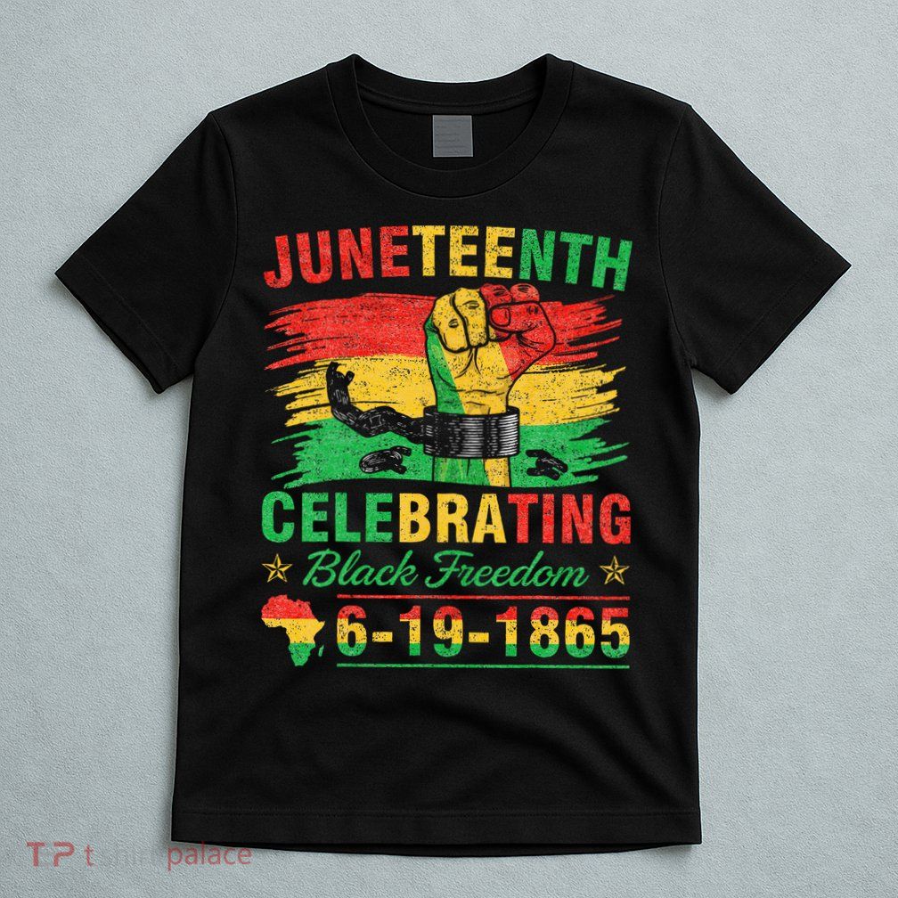 Juneteenth Breaking Every Chain Black  T-Shirt