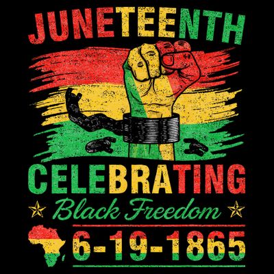 Juneteenth Breaking Every Chain Black  T-Shirt