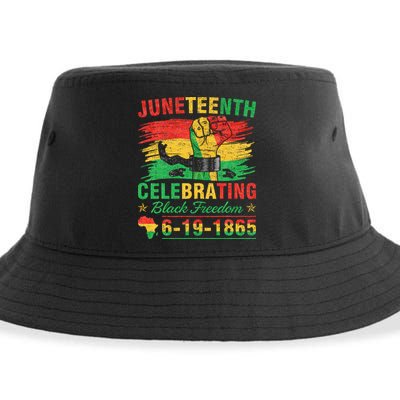 Juneteenth Breaking Every Chain Black  Sustainable Bucket Hat