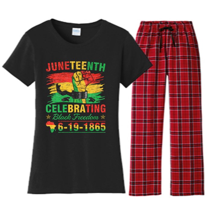 Juneteenth Breaking Every Chain Black  Women's Flannel Pajama Set