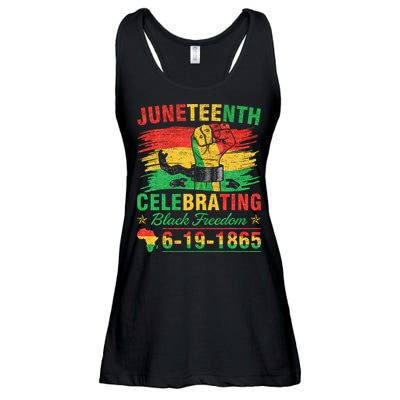 Juneteenth Breaking Every Chain Black  Ladies Essential Flowy Tank