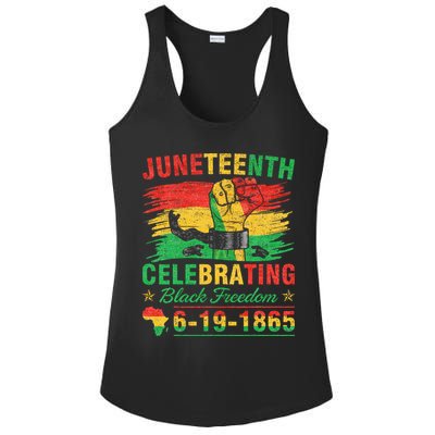 Juneteenth Breaking Every Chain Black  Ladies PosiCharge Competitor Racerback Tank
