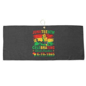 Juneteenth Breaking Every Chain Black  Large Microfiber Waffle Golf Towel