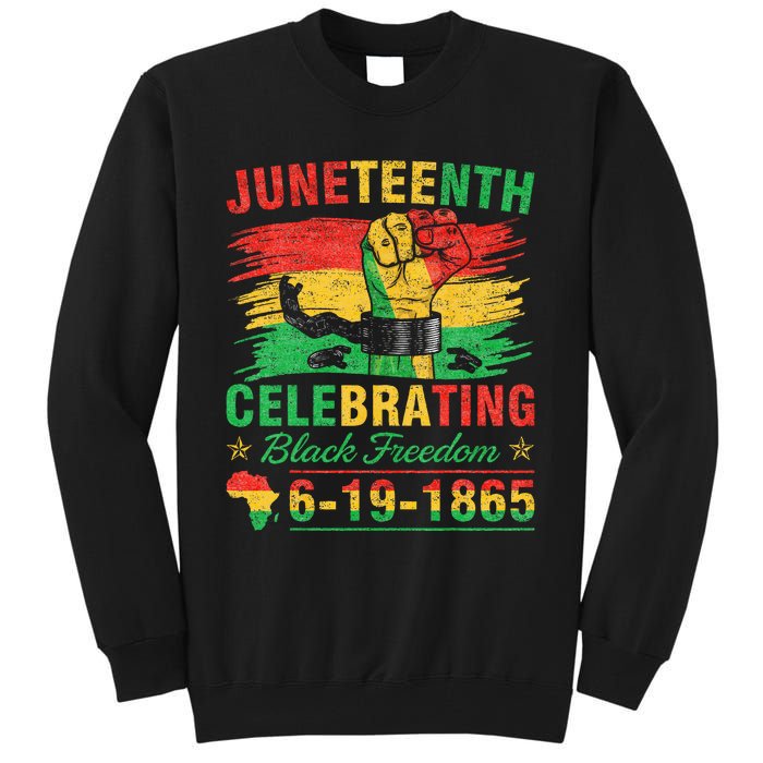 Juneteenth Breaking Every Chain Black  Tall Sweatshirt