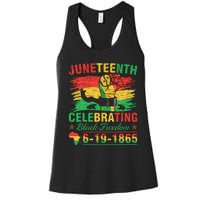 Juneteenth Breaking Every Chain Black  Women's Racerback Tank