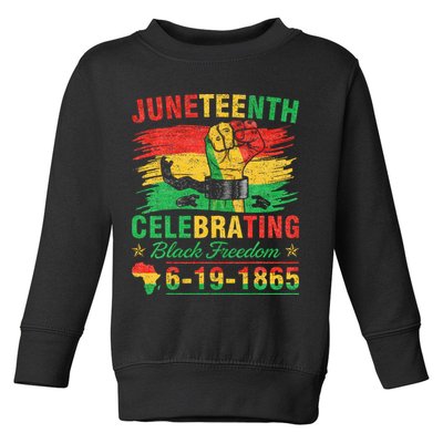 Juneteenth Breaking Every Chain Black  Toddler Sweatshirt