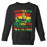 Juneteenth Breaking Every Chain Black  Toddler Sweatshirt