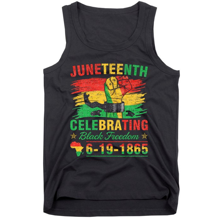 Juneteenth Breaking Every Chain Black  Tank Top