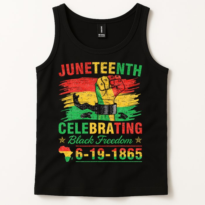 Juneteenth Breaking Every Chain Black  Tank Top
