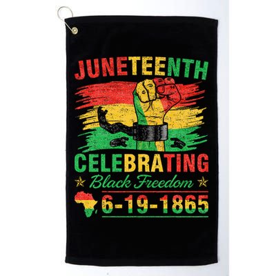 Juneteenth Breaking Every Chain Black  Golf Towel