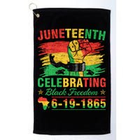 Juneteenth Breaking Every Chain Black  Golf Towel