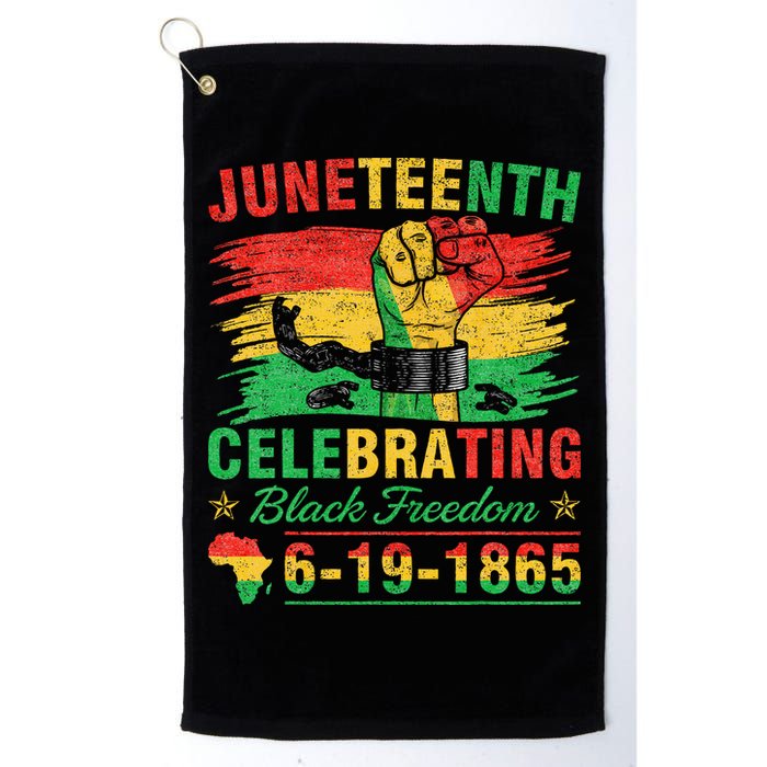Juneteenth Breaking Every Chain Black  Golf Towel